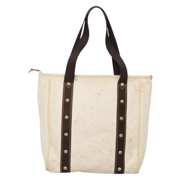 LOUIS VUITTON Antigua Cabas PM Tote Bag White Brown M40036 - Picture 3 of 13